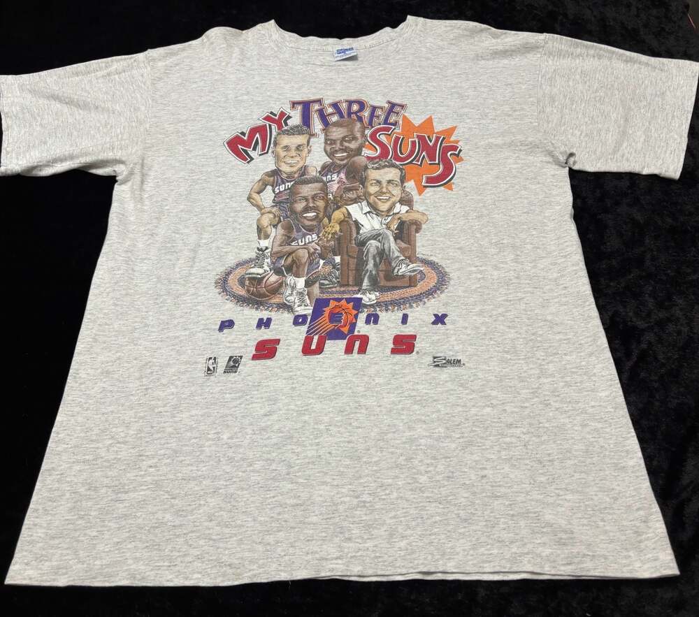 Men XL Vintage 1993 Phoenix Suns My Three Suns Caricature T-Shirt